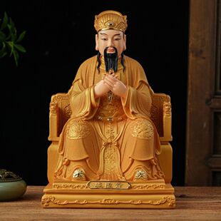 城隍爷神像祠堂供奉彩绘新款城隍庙树脂守护神摆件佛像家用城隍像