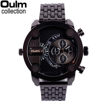 5cm Big Face Men Watches Fashion Stainless Steel Band Clock