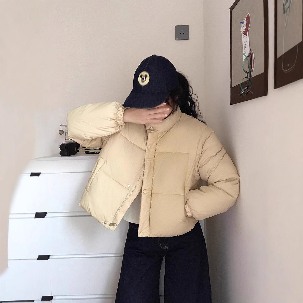 袖子可拆卸两穿棉衣棉服外套女短2025冬季新款棉袄立领加厚面包服