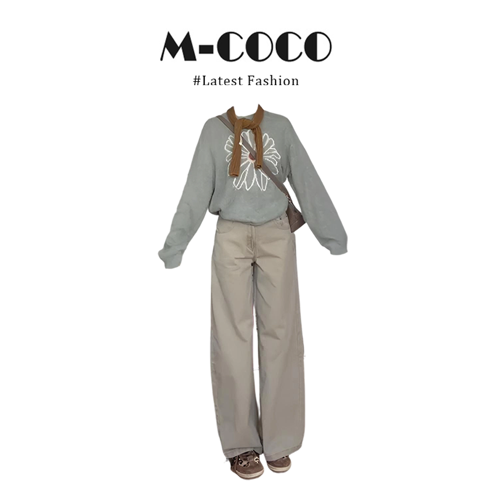 parkyeon新款韩系复古软糯针织毛衫搭休闲宽松阔腿裤秋冬套装女