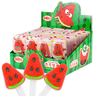 金稻谷西瓜造型果汁软糖棒棒糖装 儿童零食礼物 饰糖果20g48支盒装