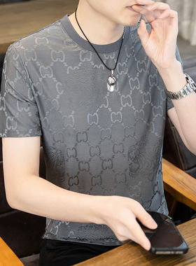 夏季短袖冰丝冰感男装半袖