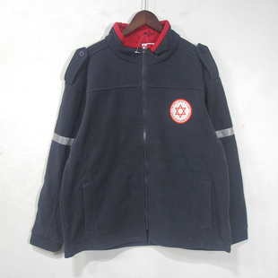 中东单摇粒绒外套 男子防风保暖夜间反光条夹克抓绒衣 外贸秋冬季