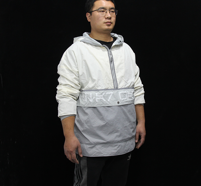 嘻哈街舞美式休闲连帽半拉链帽衫
