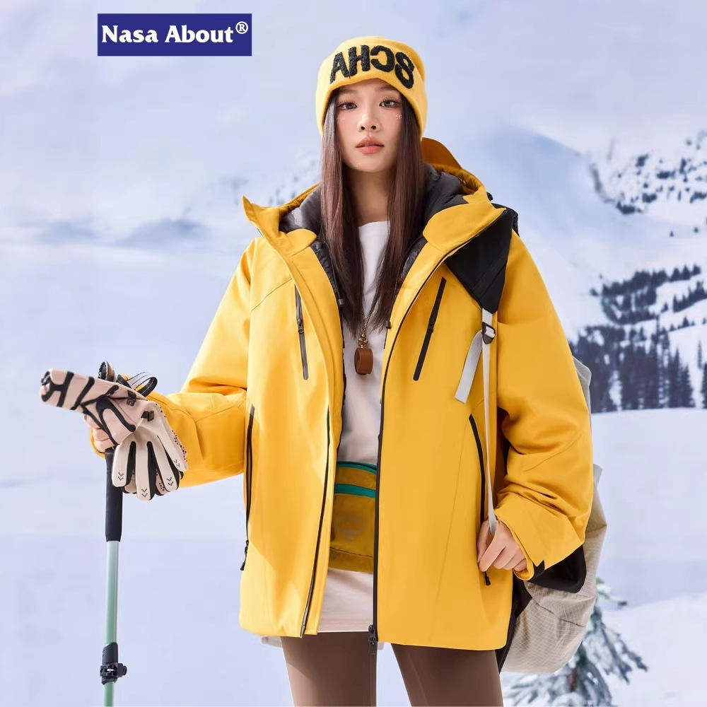 双面穿冲锋羽绒服男士冬季加厚保暖工装派克服外套女运动宽松型