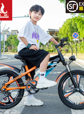 凤凰儿童自行车20寸6-8-15岁男女孩学生山地车变速碟刹避震脚踏单