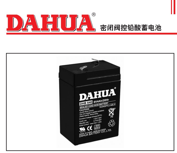 DAHUA大华蓄电池DHB640电子称电池6V4AH/20HR童车电池3-FM-4