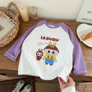 Boyo春秋男童福利-中小童拼接长袖T恤春装爆款拉布布时尚可爱上衣