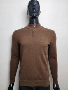 2026春秋 华萨ni男时尚半高领拉锁长袖针织衫毛衣休闲衫体恤180码