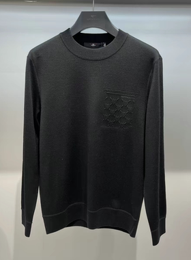 2025秋冬款 狼牌111F70202730黑色圆领加绒毛衣针织衫185-100码