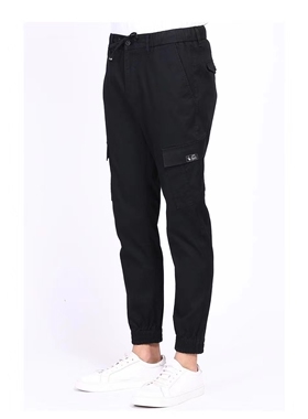 2023夏 利牌Q8XNZ5020男士薄款牛仔裤黑色工装裤束口系绳大弹力裤