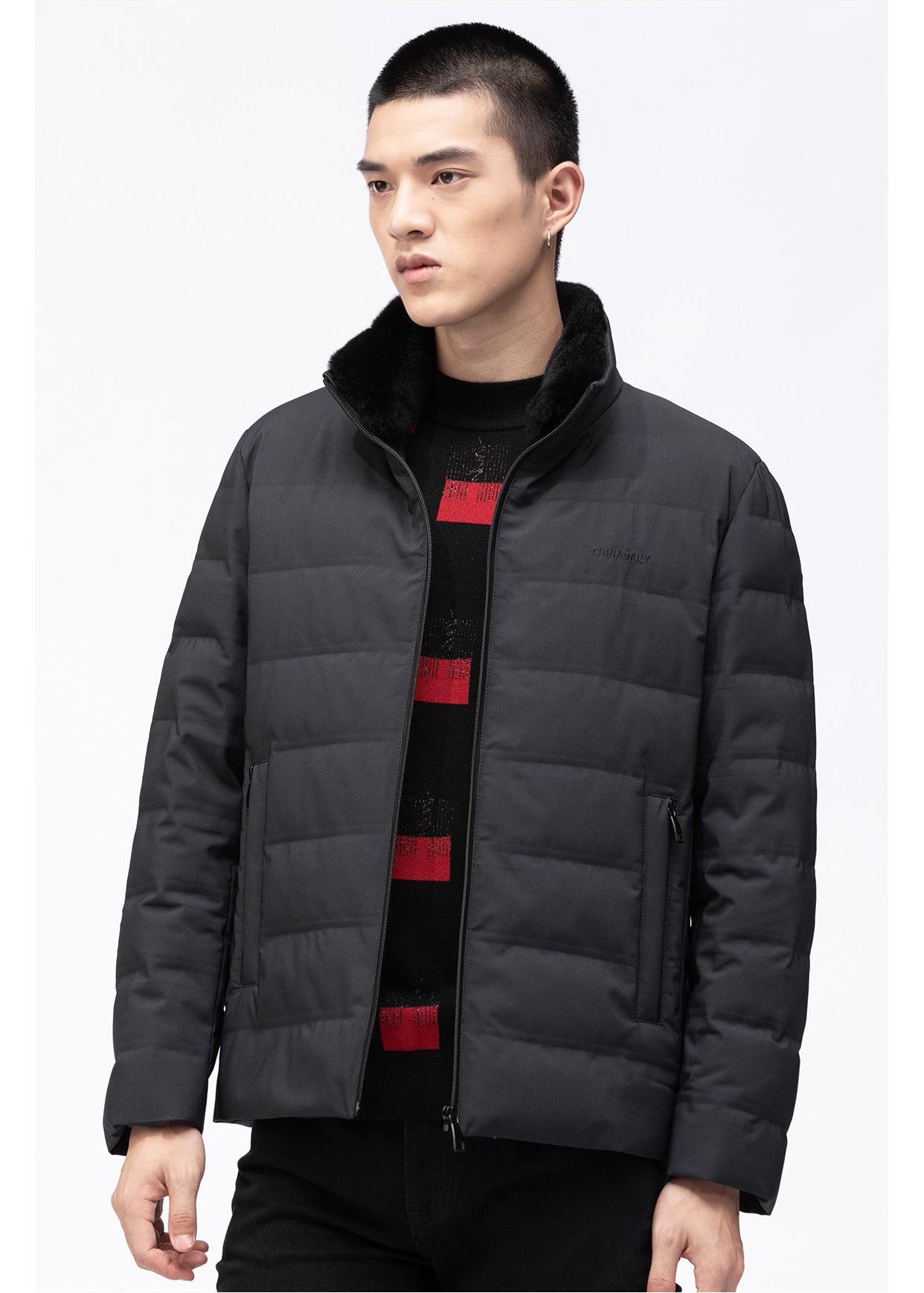 2025冬20DNK0011Y男高端精品皮草獭兔可脱卸内胆服百搭舒适165码