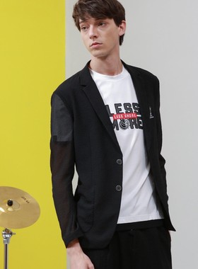 2023夏 利牌19CKF311SA 男薄款时尚便服商务休闲黑色单西西服外套