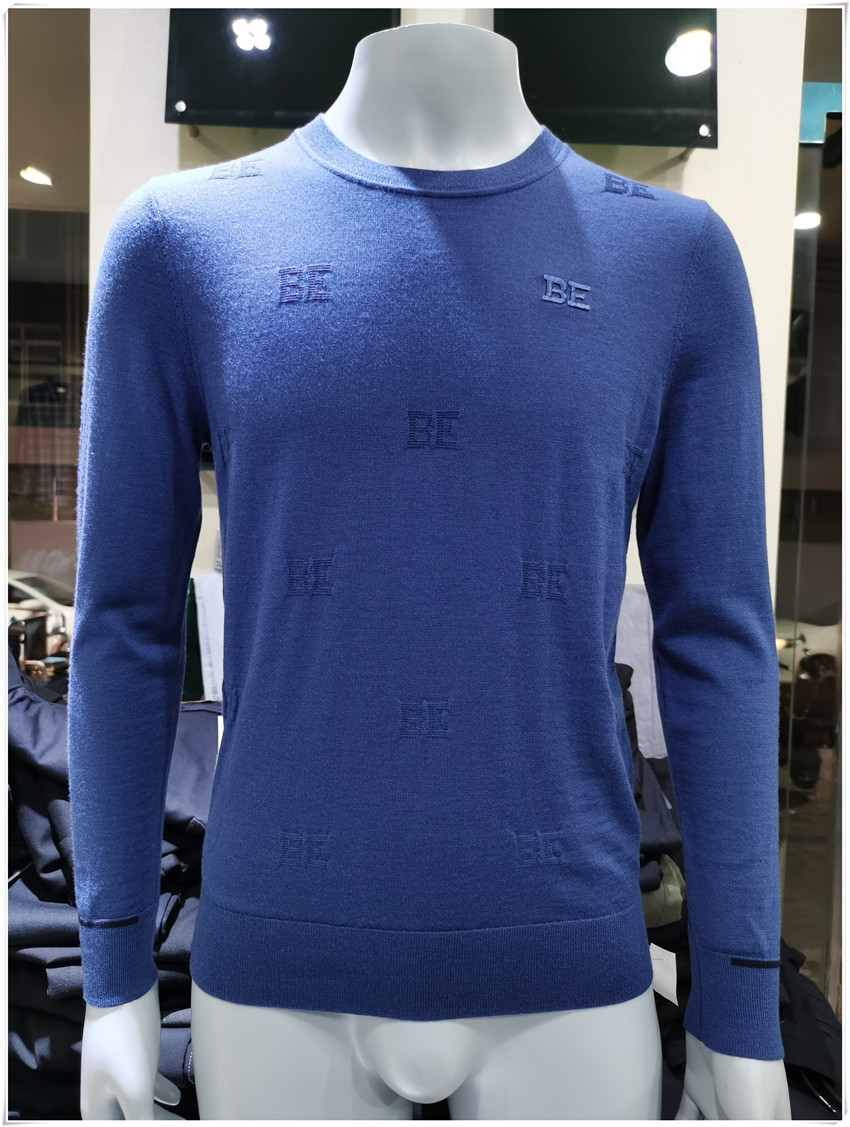 利牌套头羊毛衫圆领百分百男装