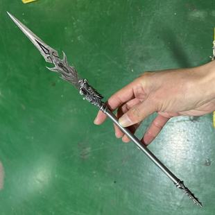 古代兵器模型三尖两刃刀长戈白鸟朝凤枪豪龙胆长枪金属迷你小摆件