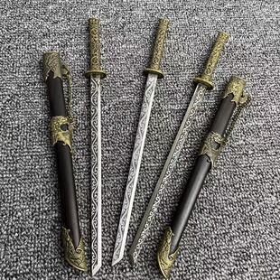 金属汉剑小短刀龙泉微兵器微缩模型袖珍刀迷你唐横刀宝剑桌面摆件
