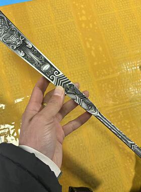 龙泉加厚龙珠金刚扇全金属扇骨绢布折扇国风收藏送礼折叠工艺扇子