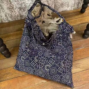 韩国ins风大容量复古碎花新款布袋腰果包百搭单肩斜挎包轻便休闲