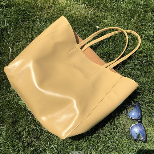 淡奶油黄托特包大容量