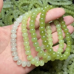 天然和田玉算盘珠手串黄口料油润细腻男女款文玩手链送礼自戴佳品