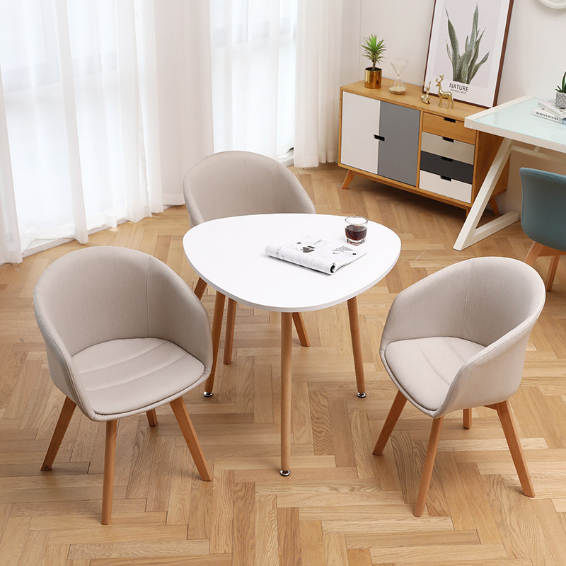 三角形心形小户型餐桌 日式简约咖啡休闲洽谈桌 接待面试会议桌椅