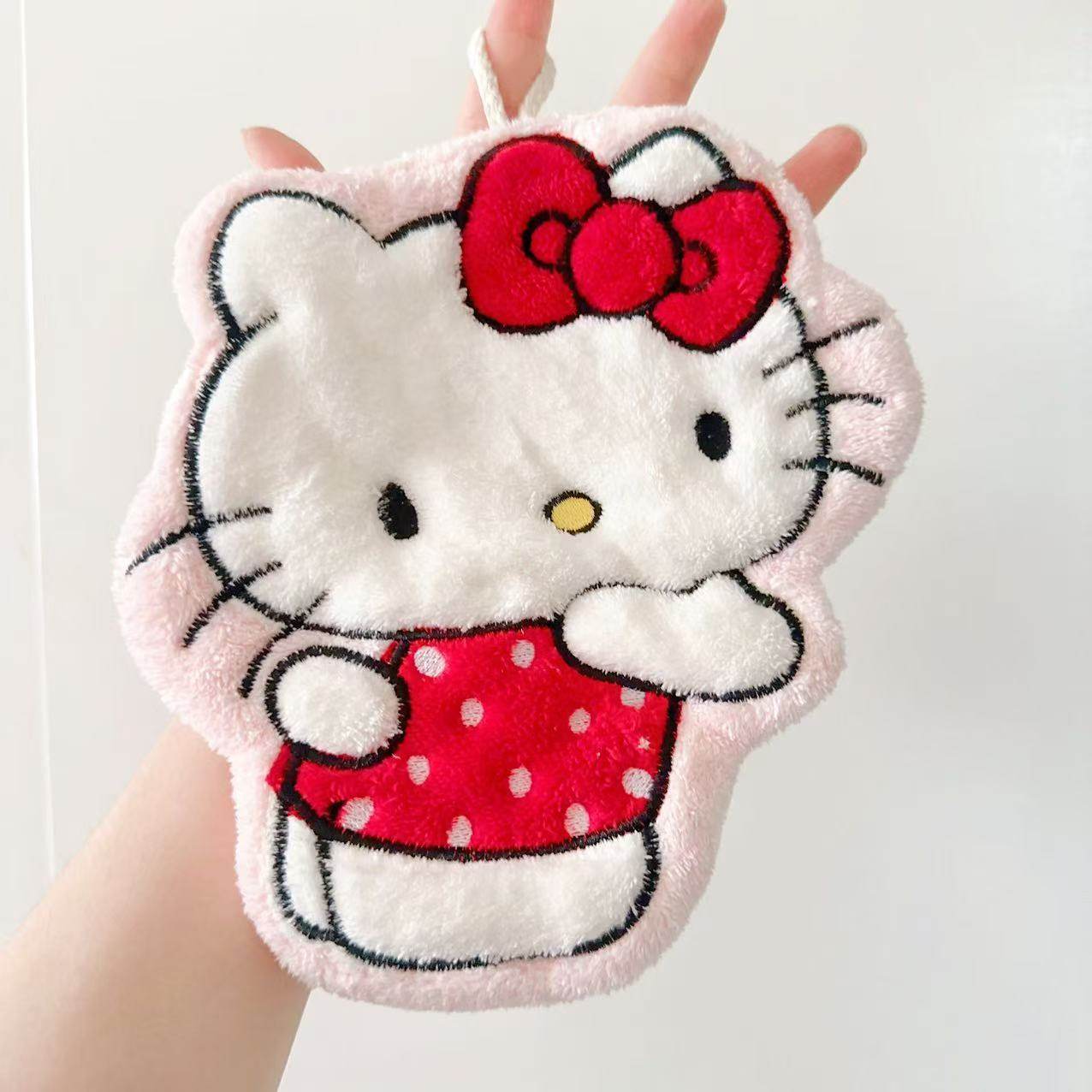 Kitty擦手巾挂式可爱毛巾厨房卫生间浴室超强吸水加厚抹布高颜值