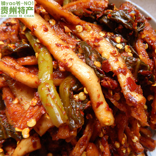 贵州特产贵阳大西门街边小吃盐酸麻辣萝卜干酸豇豆下饭菜香辣盐菜