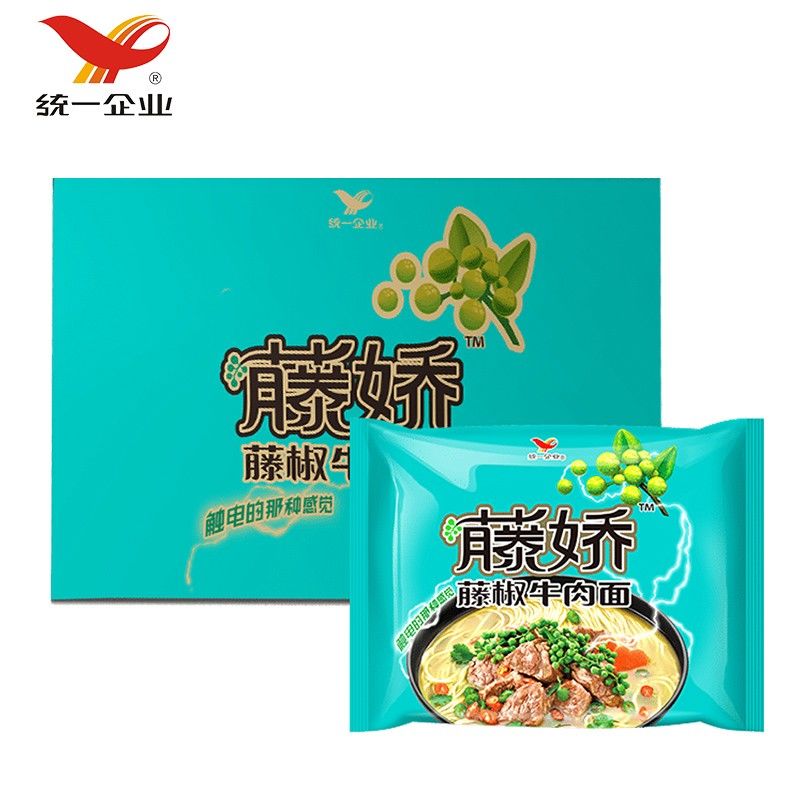 统一袋装方便面藤娇牛肉面24袋整箱方便面泡面速食面