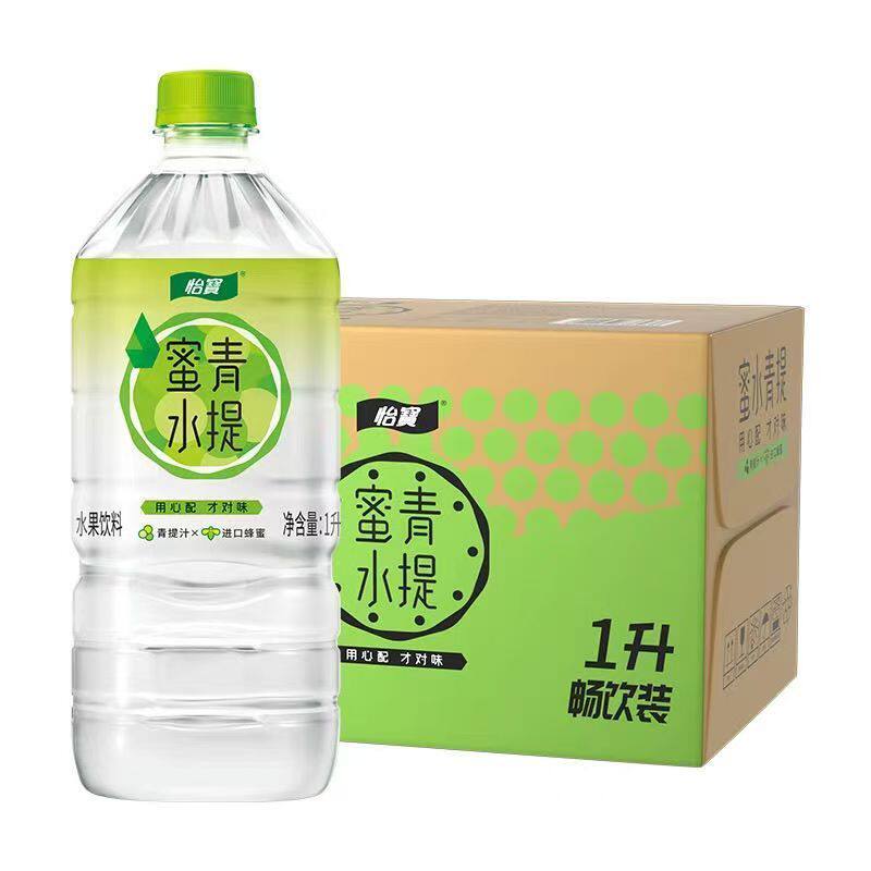 怡宝蜜水青提口味柠檬口味饮料1L*12瓶整箱大瓶装果味