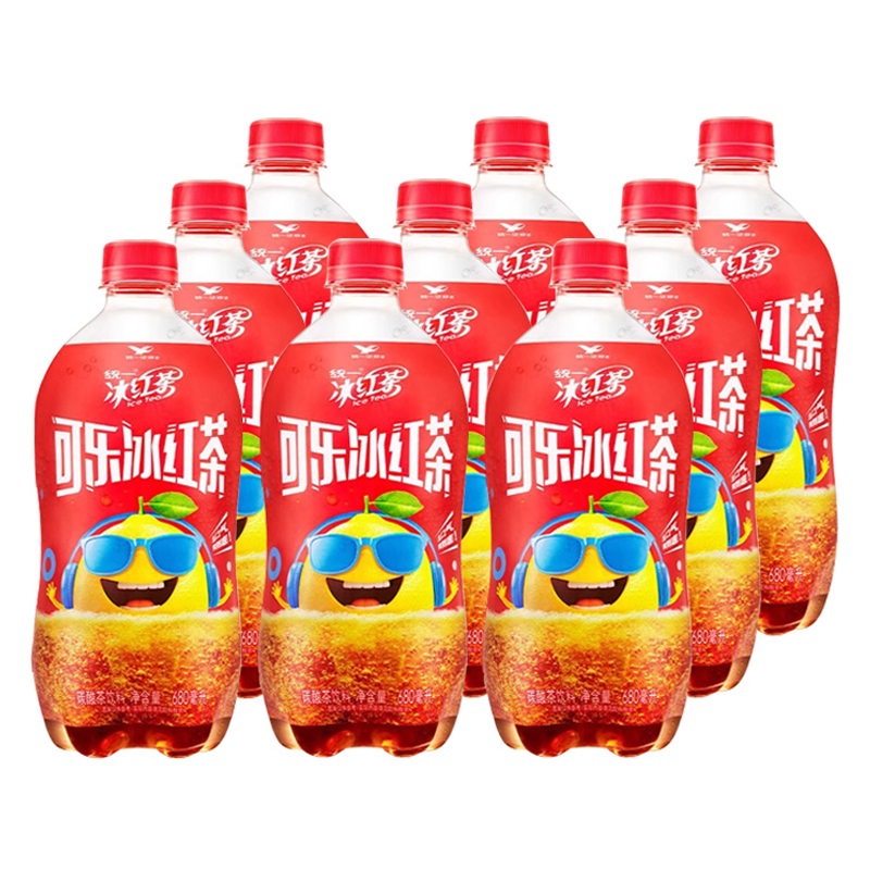 统一可乐冰红茶碳酸茶饮料680ml*6瓶/9瓶 劲爽红茶饮料