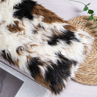 加厚奶牛纹毛绒布布料服装面料仿动物毛花纹玩偶兽装毛布