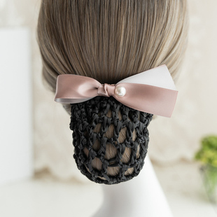 韩版头花女银行酒店职业花朵发网护士盘发网兜后脑勺发圈头饰发饰