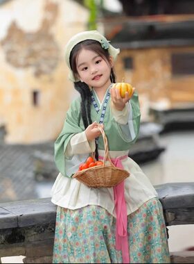 汉服女童2026春季宋制田园少女古风套装小女孩魏晋风复原汉服套装