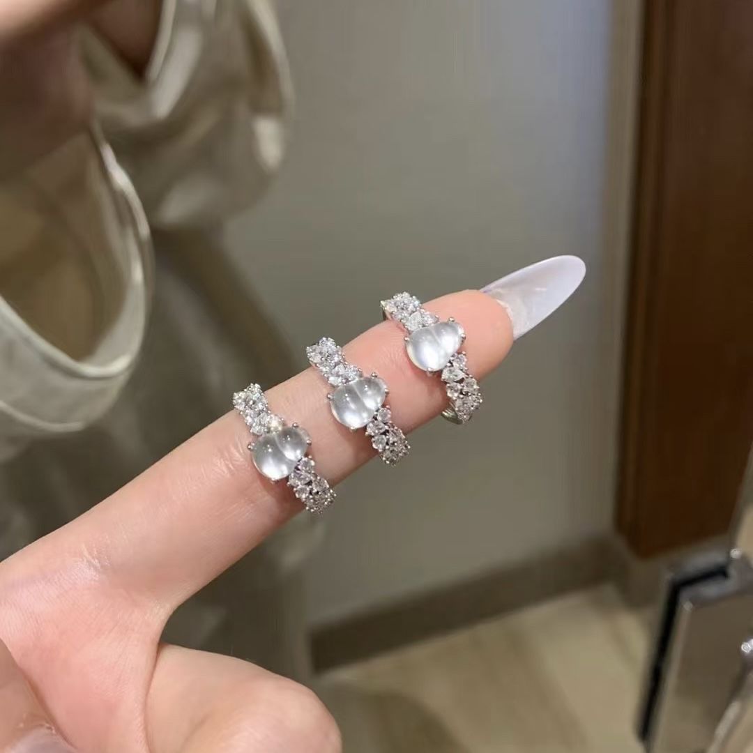 s925银天然水沫玉葫芦戒指