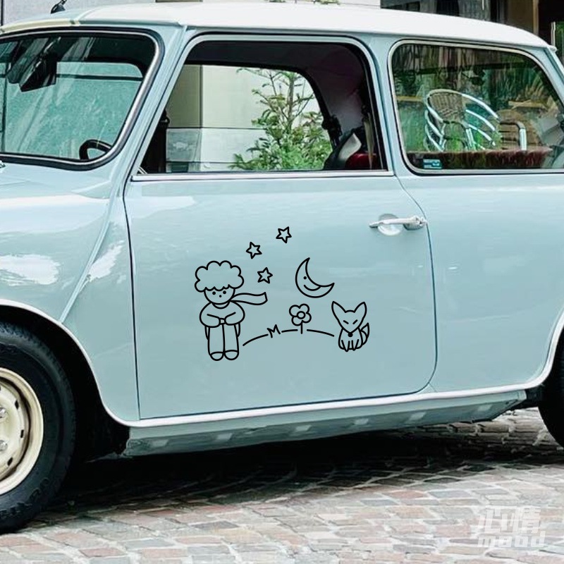 心情车贴丨小王子可爱图案汽车身门尾部后挡风玻璃窗户装饰贴纸画