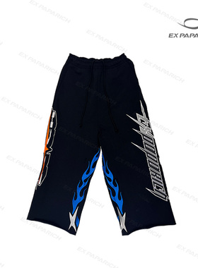 EXPAPARICH  FLAME LOGO印花阔腿卫裤