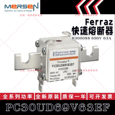 Ferraz罗兰美尔森法雷熔断器 PC30UD69V63EF H300088 690V 63A