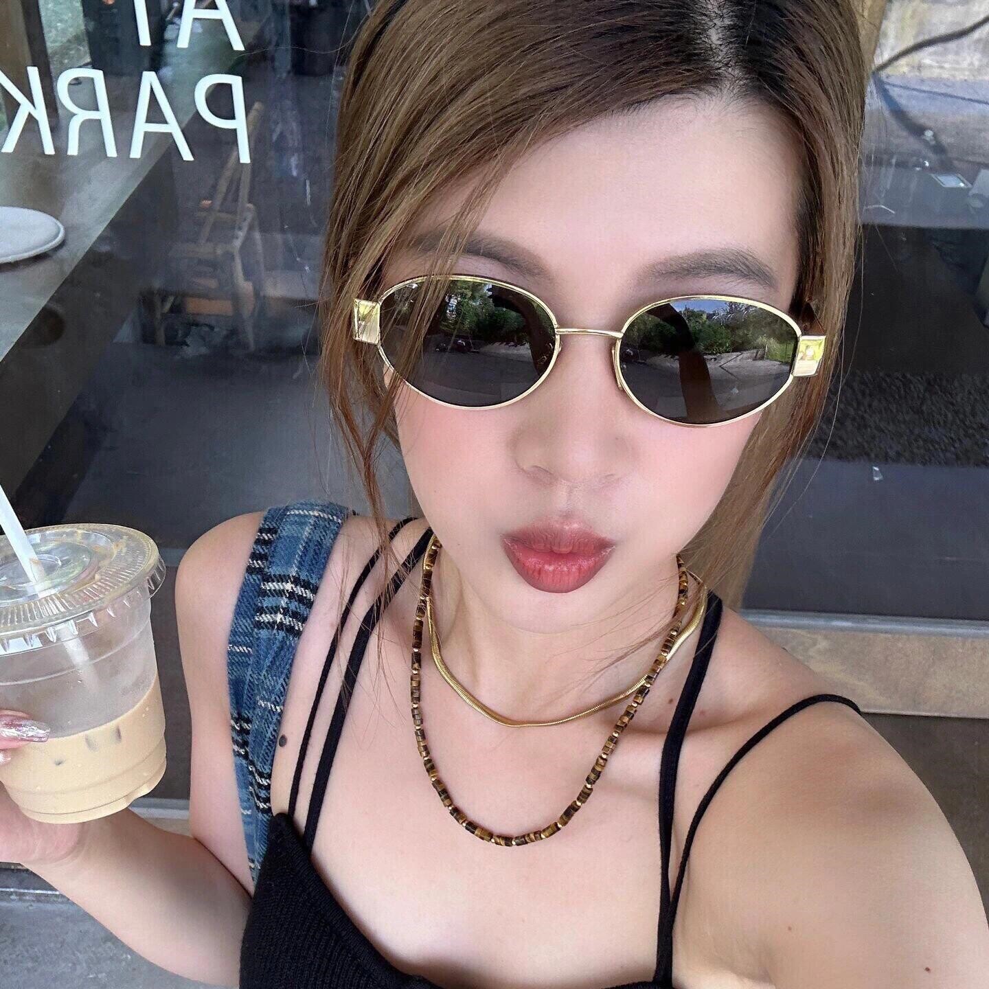 复古金属凯旋老钱风墨镜女带度数近视太阳镜男防紫外线开车眼镜