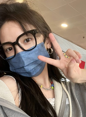 locell gm黑框眼镜素颜神器女可配防蓝光近视度数大框显瘦男UNAC