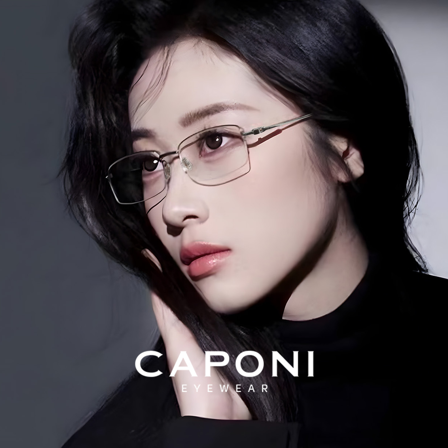 高智感半框眼镜女可配度数