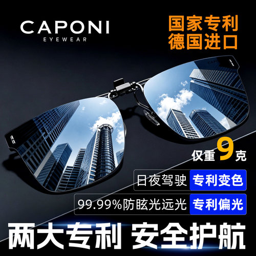 眉线框专用近视夹片墨镜