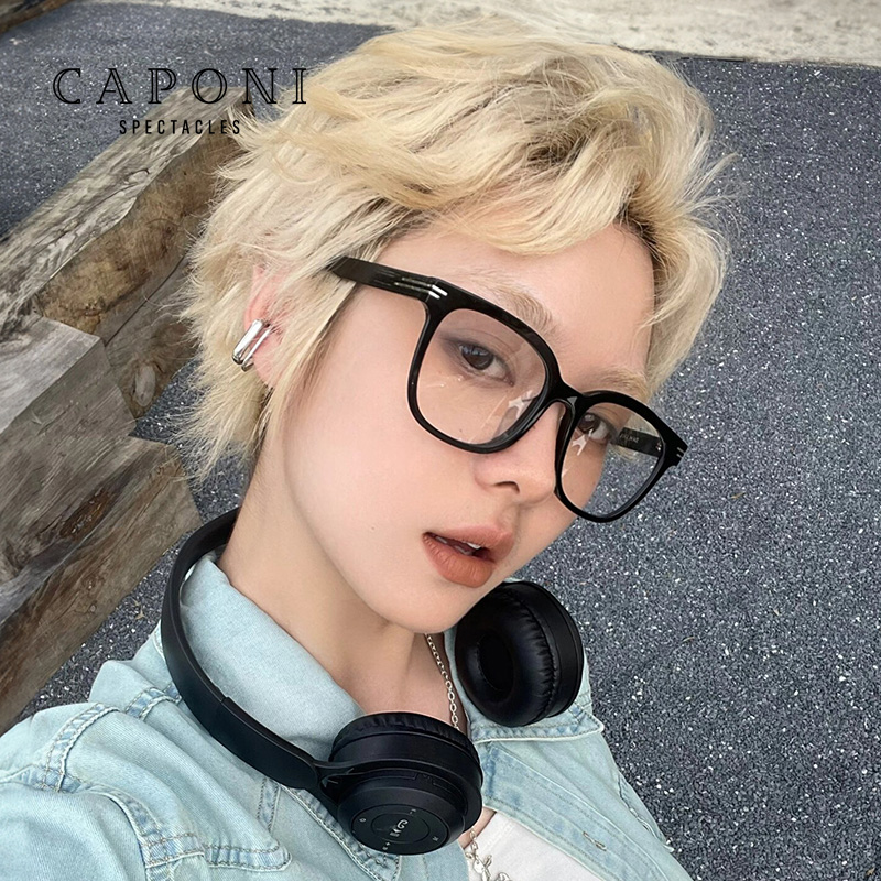 黑框男女同款变色潮素颜眼镜