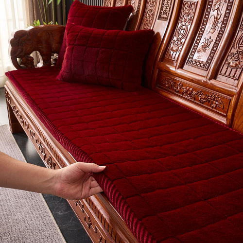 红木沙发垫水貂绒加厚实木沙发垫