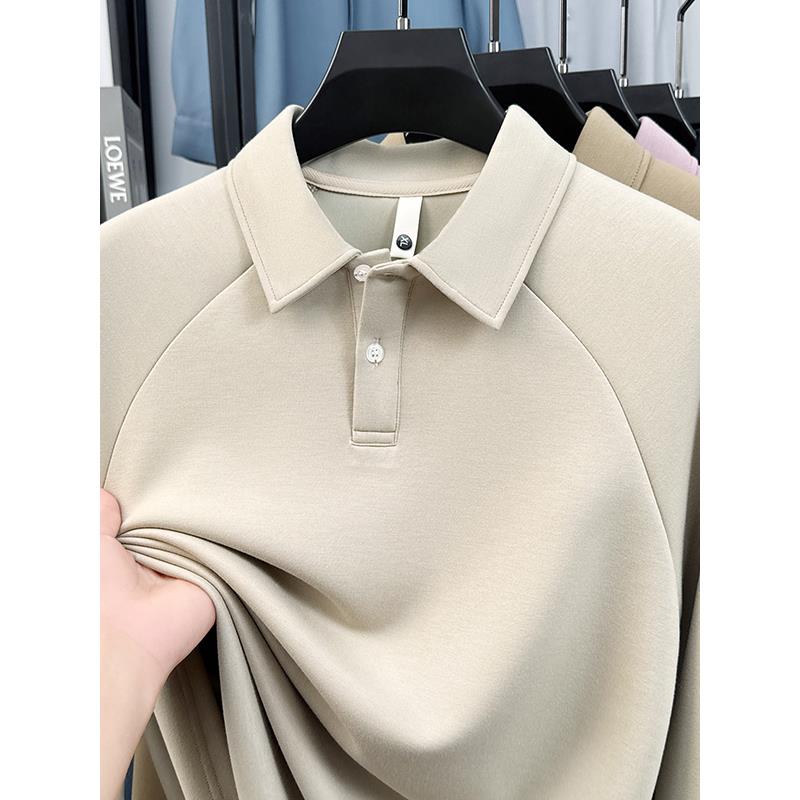 轻奢polo衫男士短袖2025年夏季新款纯色翻领上衣潮流宽松休闲T恤