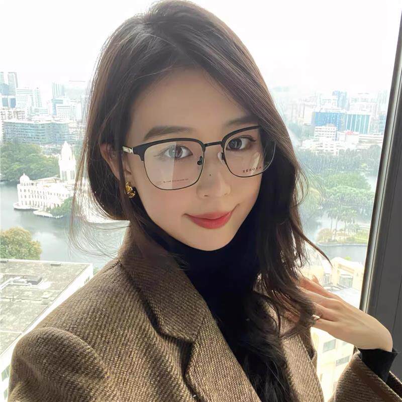 施洛华SL1106张艺兴同款商务眼镜眉线框男可配度数近视眼镜架女潮