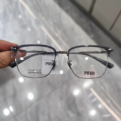 新款帕莎Prsr眼镜框男女全框圆脸纯钛超轻近视镜架眉毛框PA92003