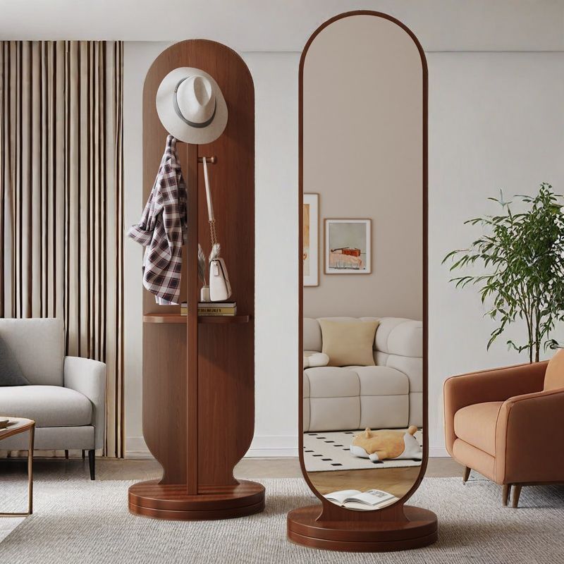 化妆镜全身镜落地镜家用旋转穿衣镜试衣镜女生卧室宿舍移动衣帽架