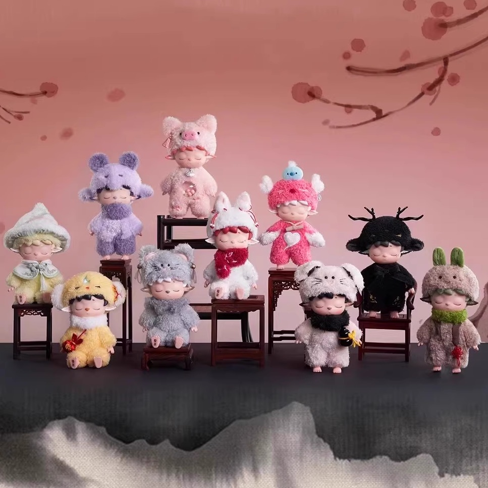 正版现货Heyone黑玩MIMI无事小妖怪盲盒搪胶毛绒公仔手办摆件礼物