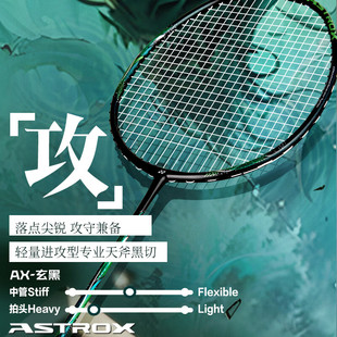 YONEX尤尼克斯羽毛球拍单拍yy全碳素天斧AXBK玄黑进攻疾光皓白WEX