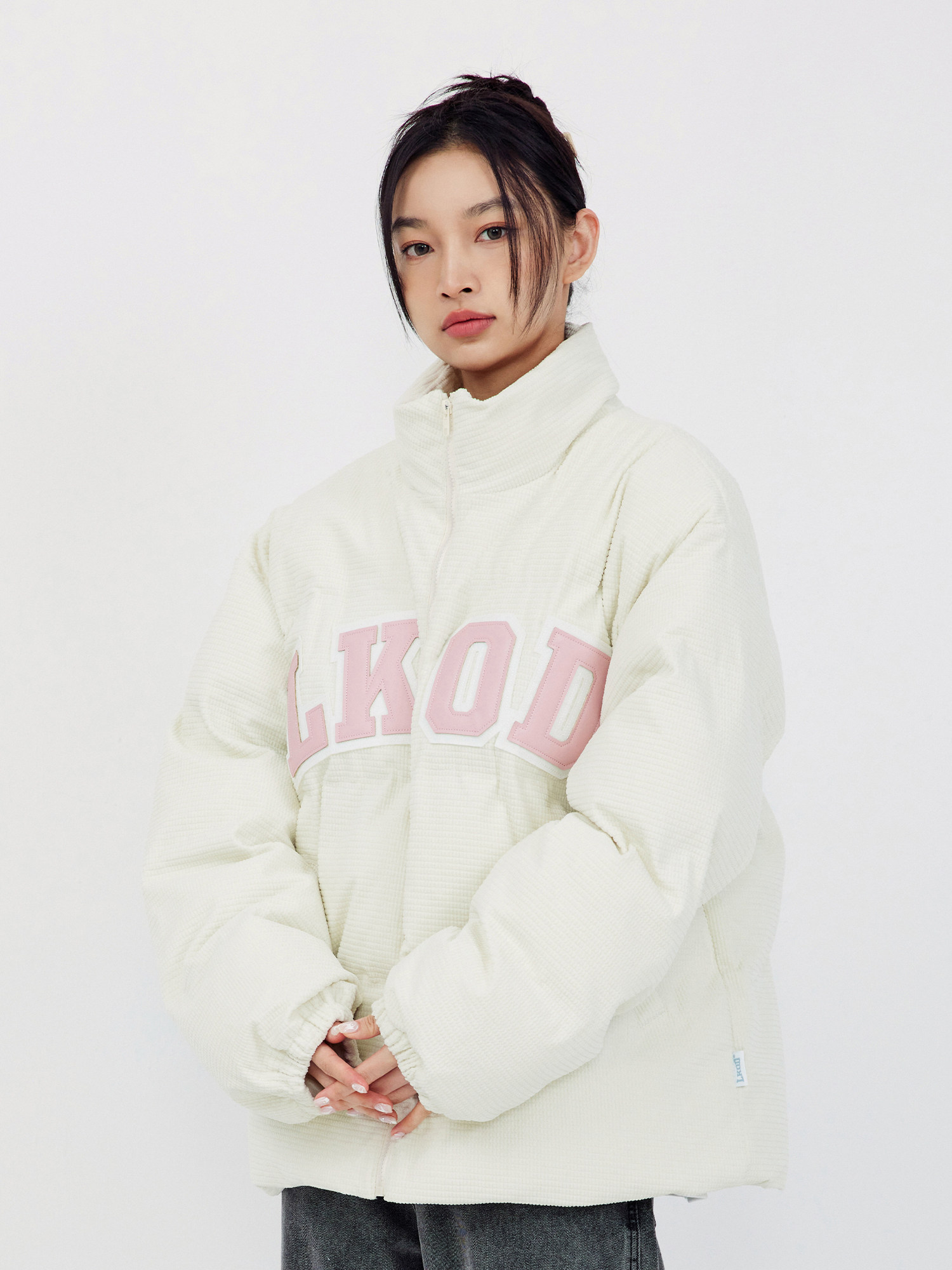 LKSTORE LKOD2022 AUTUMN|WINTER NEW LEATHER LABEL WAFFLE COTTON JACKET THICKENED JACKET FOR MEN AND WOMEN COUPLES TO KEEP WARM